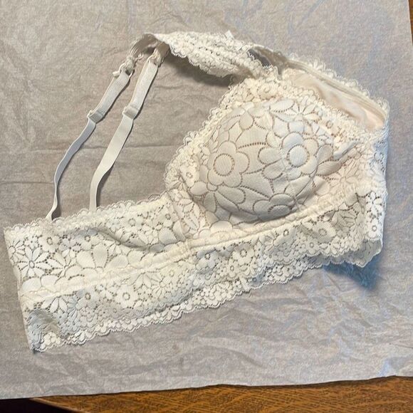 Luvlette white lace stretch bra XXL - Picture 6 of 11
